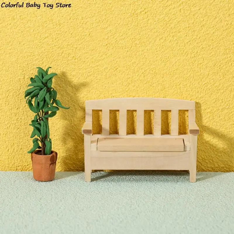 1:12 Miniatiūriniai Lėlių Stendo, Sofos Atlošo Kėdės Dvigubą Kėdę, Modelis Sodo Dekoro Žaislai