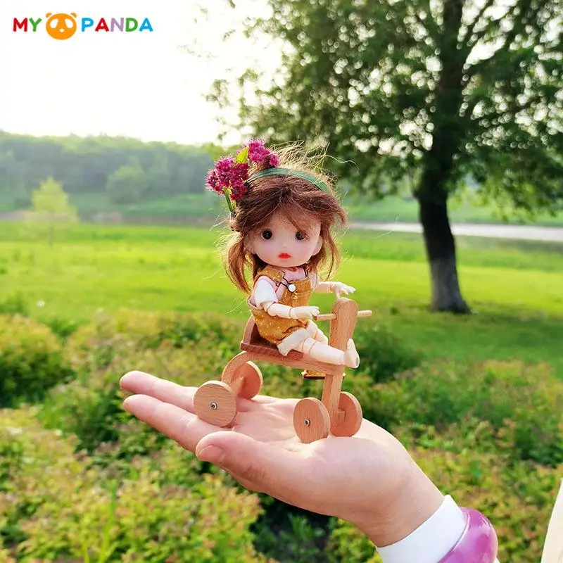 1:12 Miniatiūriniai Lėlių Triratis Pasukti Baby Walker Modelis Lėlės Priedai Lėlės Žaisti Namuose Žaislas Lėlių Gyvenimo Scenos Dekoras
