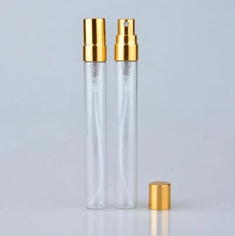 10 ML Skaidraus Stiklo Kvepalų Buteliuko Kelionės Nešiojamų Tuščias Kosmetikos Konteineriai Su Aliuminio Purkštuvas LX6833