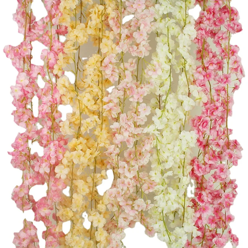 135 Galvos 1,8 cm Dirbtinė Vyšnių ir Cukranendrių Dirbtinio Šilko Gėlių Plastiko, dirbtinės Gėlės, Vestuvių Papuošimas, Gėlių abipus Sienos