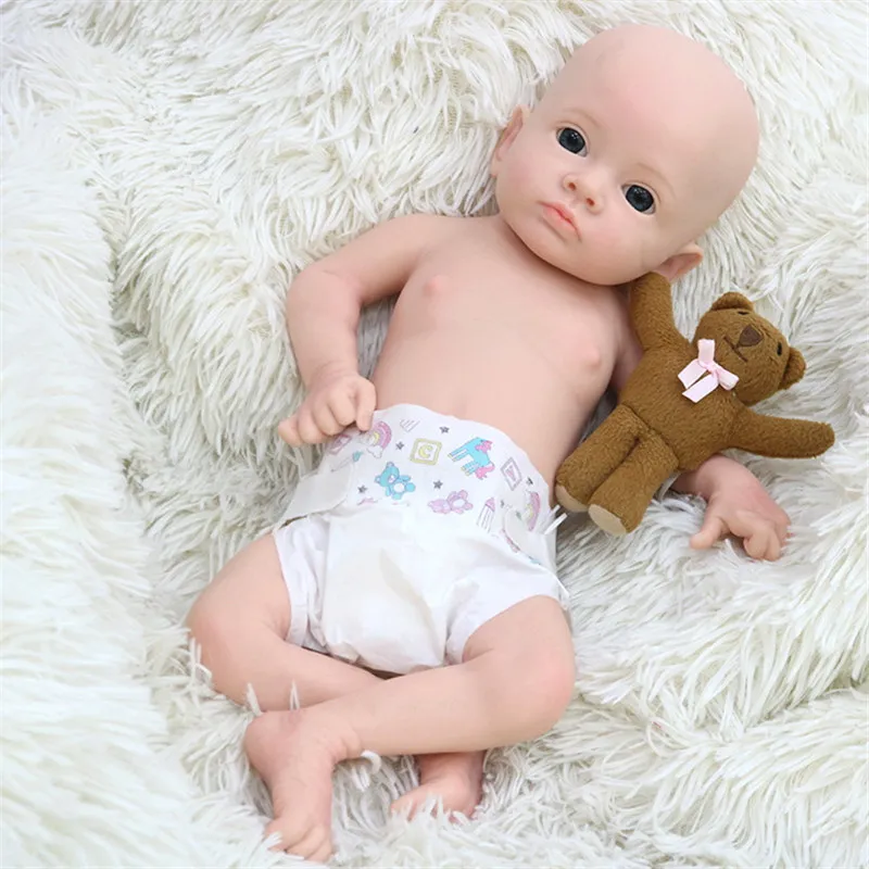 18inch mergina, Kūdikių Lėlės, rinkiniai Realus Visą Silikono Reborn Baby Lėlės rinkinys dažytos Minkštas 