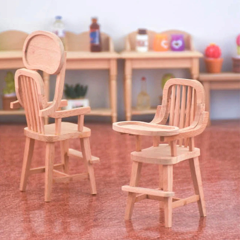 1Pc 1:12 Miniatiūriniai Lėlių Kėdė Kūdikių Sėdynės Valgomojo Kėdę, Modelis Baldai Virtuvės Baldai Aksesuaras Doll House Dekoro