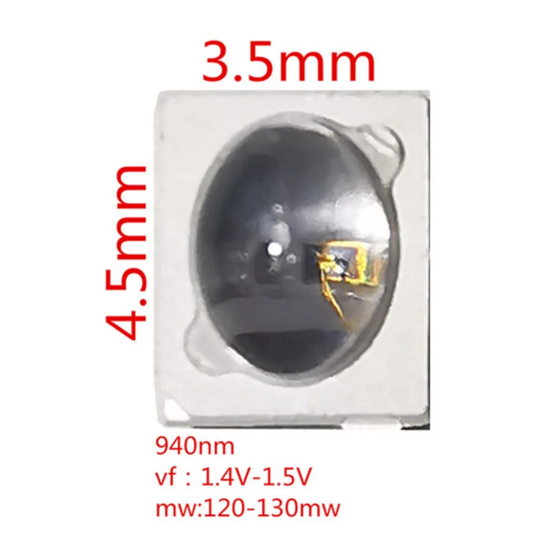 200PCS 4535 Didelės galios infraraudonųjų spindulių 3MM-5mm IR Infraraudonųjų spindulių LED 940nm, Lempos Perdavimo Vamzdis Diodų, Aukštos Galios