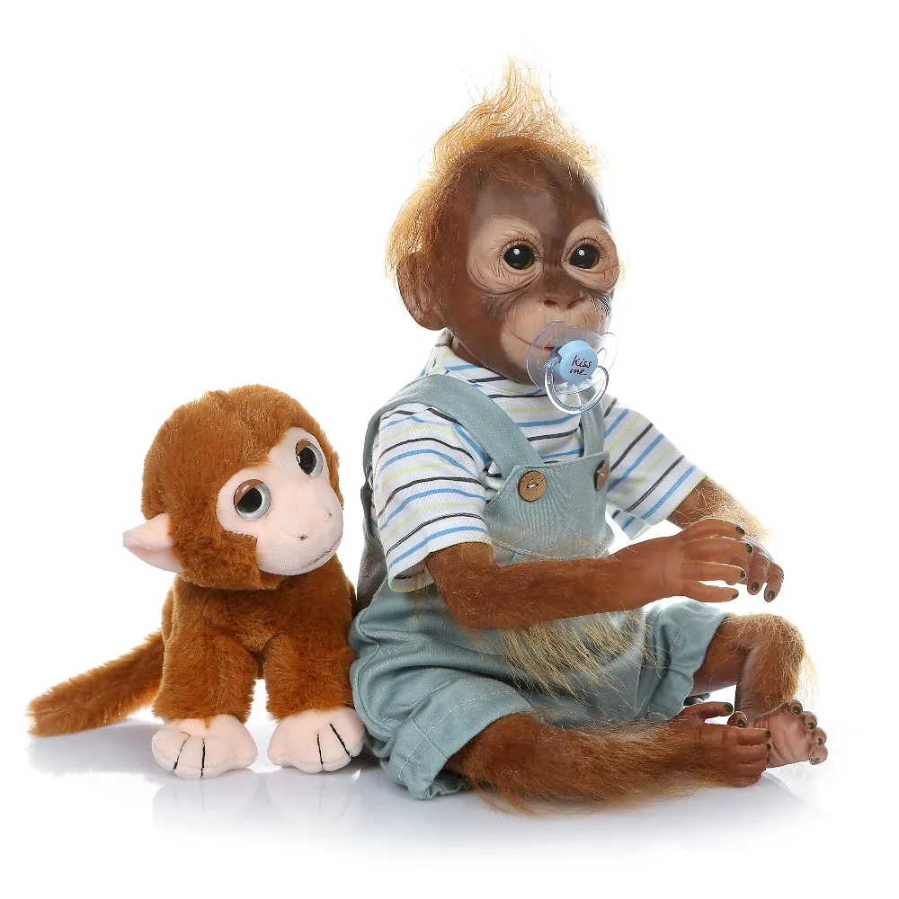 21inch 52CM Silikono Beždžionė Lėlės Reborn Baby girl Lėlės Minkštos Medvilnės Kūno Boneca Atgimsta Kolekcionuojamos Lėlės, meno lėlės Dovana Brinquedos