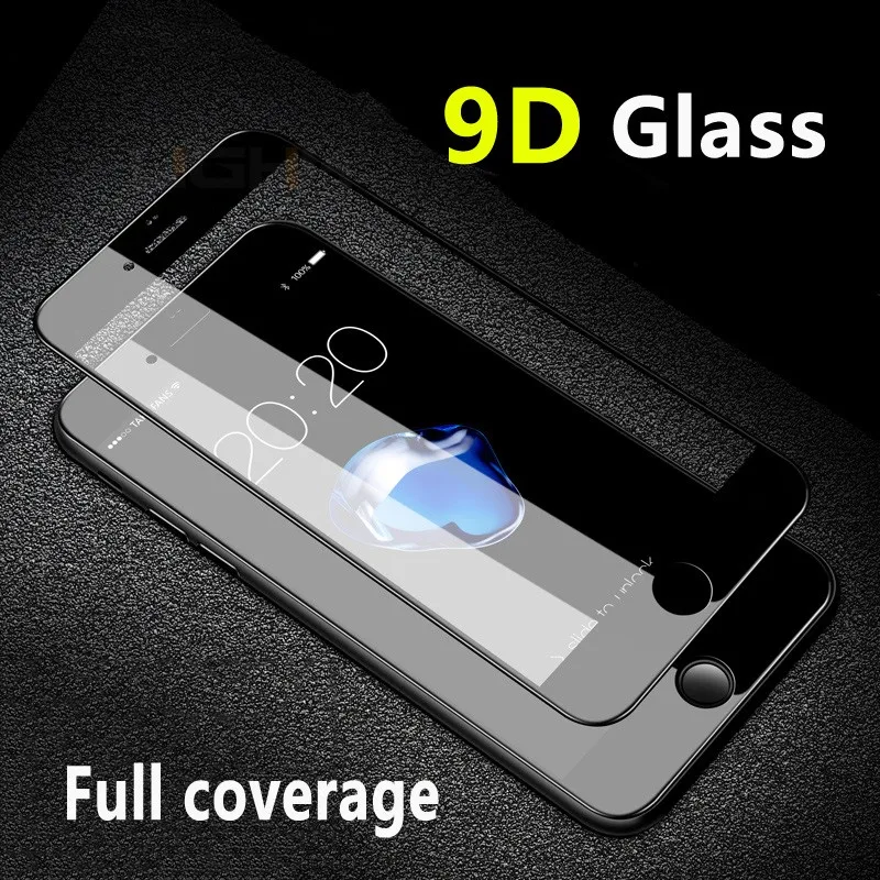 2VNT 9D Grūdintas Stiklas iPhone6 6S 7 8Plus XR XS 11 12 13 Pro Max SE2020 Visu Screen Protector, Plėvelės, Stiklo Apsauga