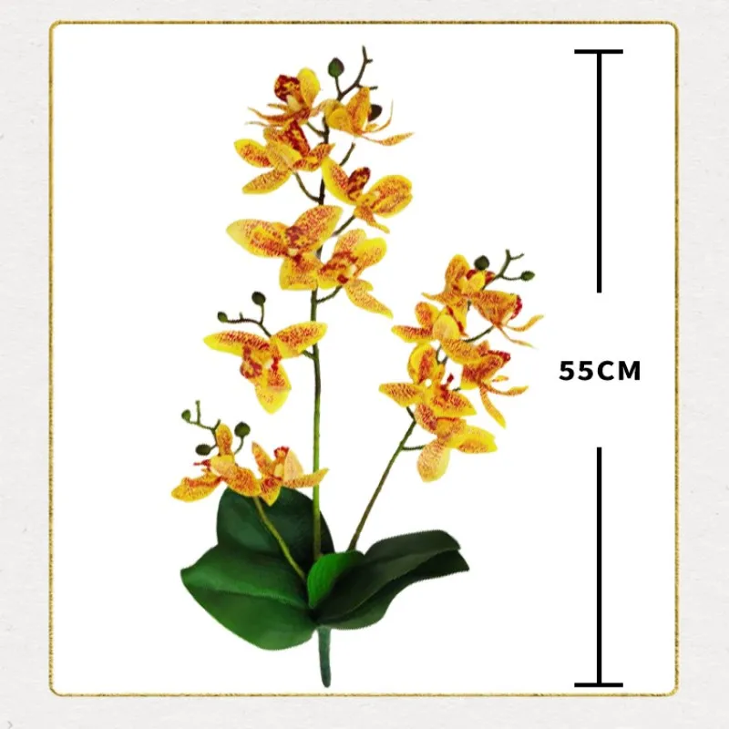 3 Kamieninių 15 Galvų Nekilnojamojo Touch Latekso Dirbtinis Drugys Orchidėjų Netikrą Phalaenopsis Dirbtinės Gėlės, Kurių lapai Vestuvių Namų Dekoro