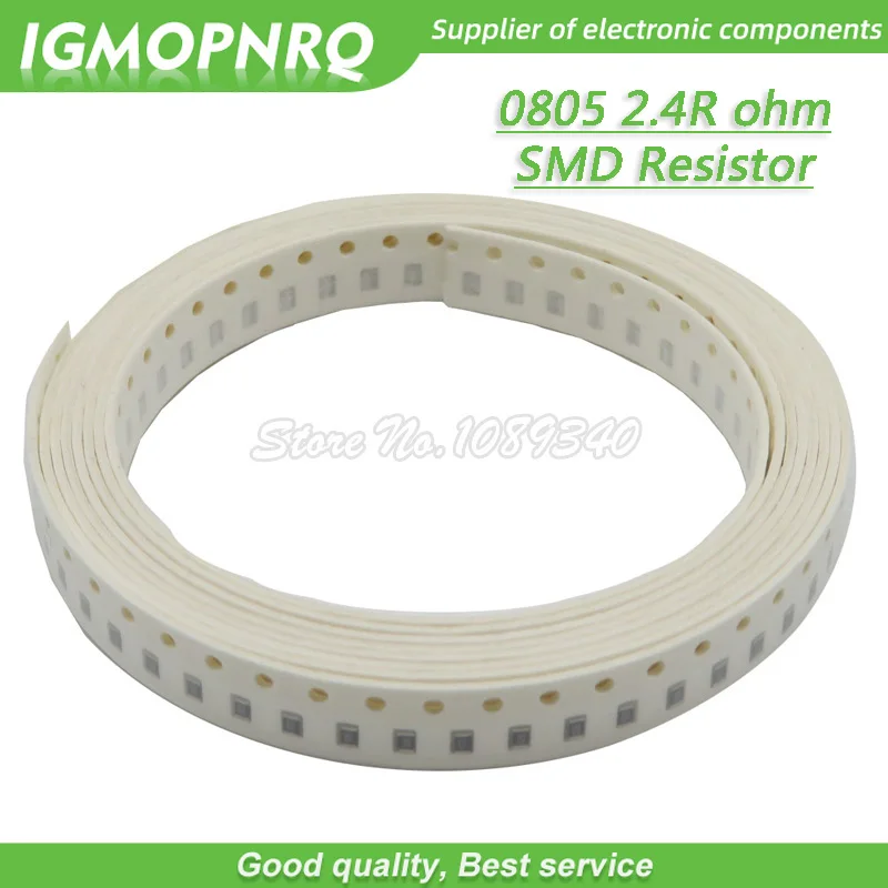 300pcs 0805 SMD Rezistorius 2.4 omo Chip Rezistorius 1/8W 2.4 R 2R4 omų 0805-2.4 R