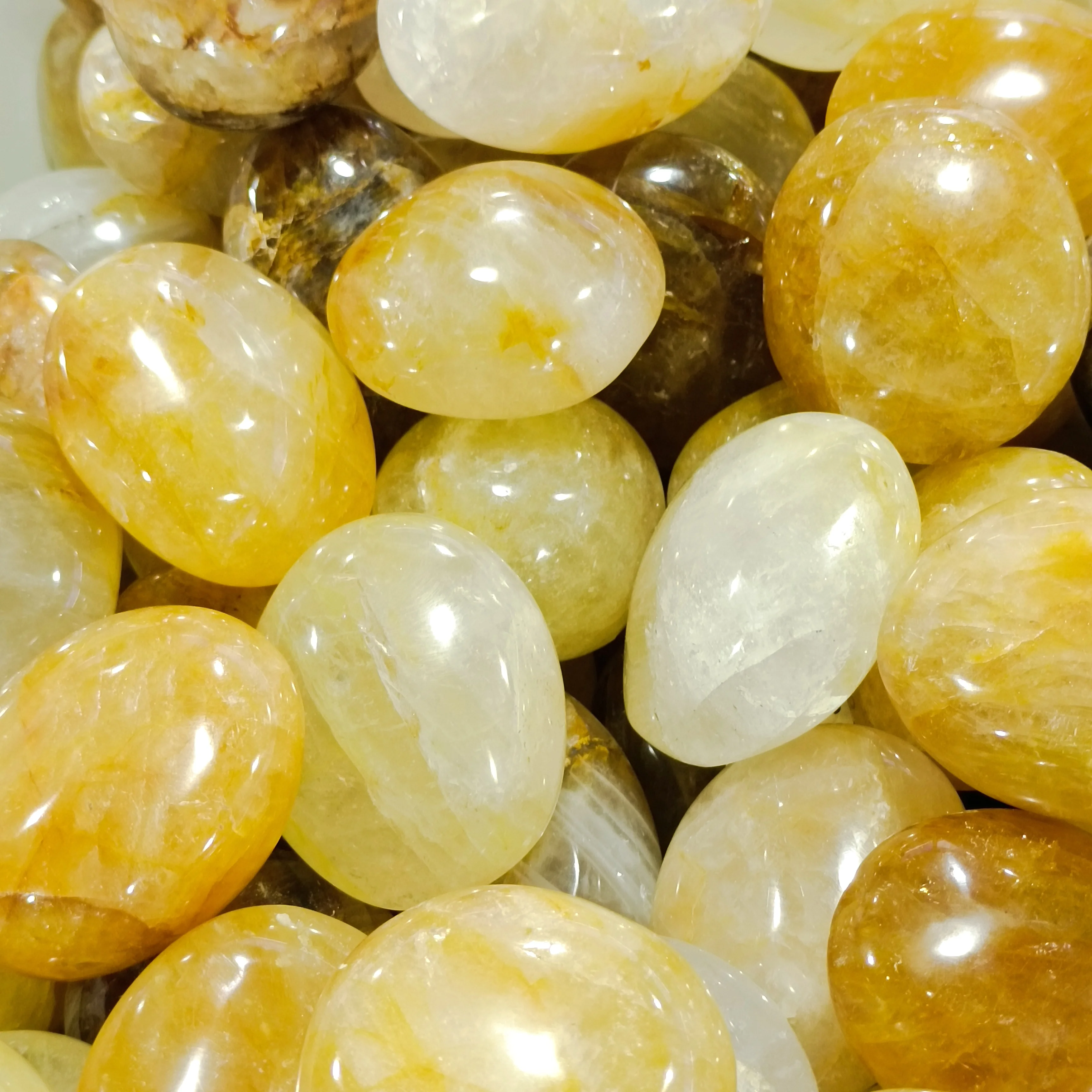 4-6cm 1pc Natūralus geltonasis kristalų plam kvarco Žaisti su geltona klijai, žiedai kristalų žaisti gydymo reiki Papuošalai