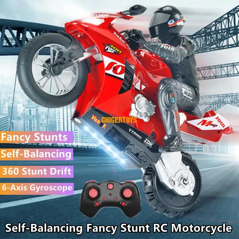8CH Savarankiškai stabilizuoti Balansą Drift RC Lenktynių Motociklo 60Mins Stunt Vieno rato Stovi 360 Sukimosi didelis RC žaislas motociklas
