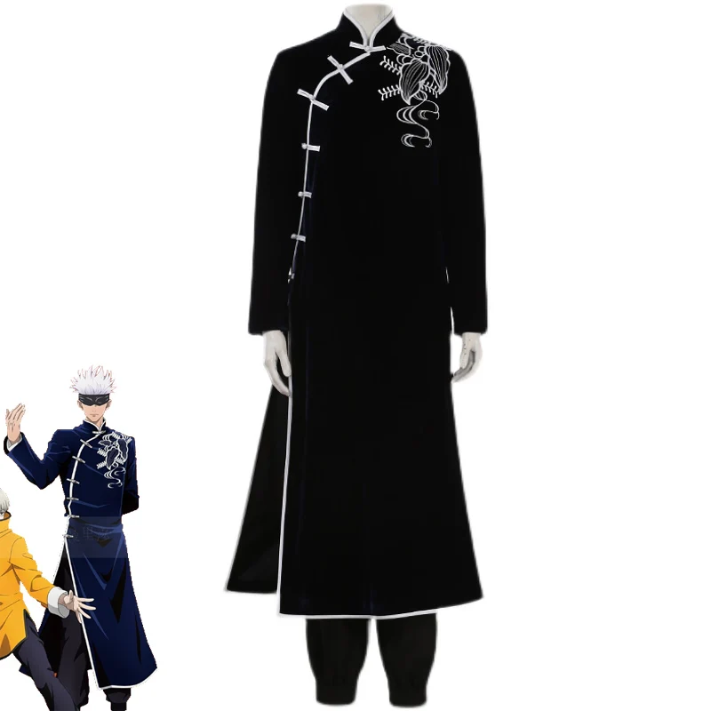 Anime Džiudžiutsu Kaisen Gojo Satoru Cosplay Kostiumų Išgalvotas Komplektai, Kailis+Top+Kelnės Halloween Carnival Uniformas Užsakymą
