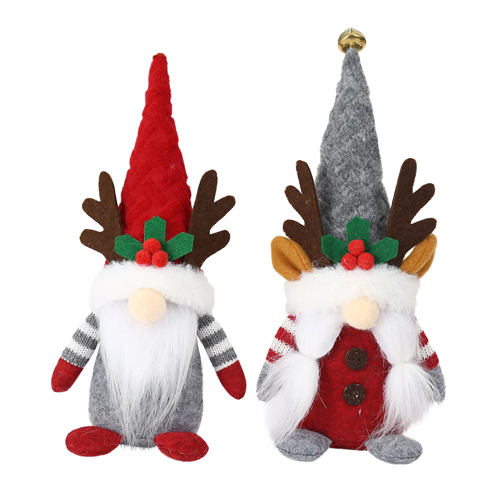 Beveidis Vyresnio Amžiaus Briedžiai Pora Statulėlės, Langų Apdailos Kalėdų Beveidis Gnome Santa Lėlės Linksmų Kalėdų, Naujųjų Metų Dekoro #58