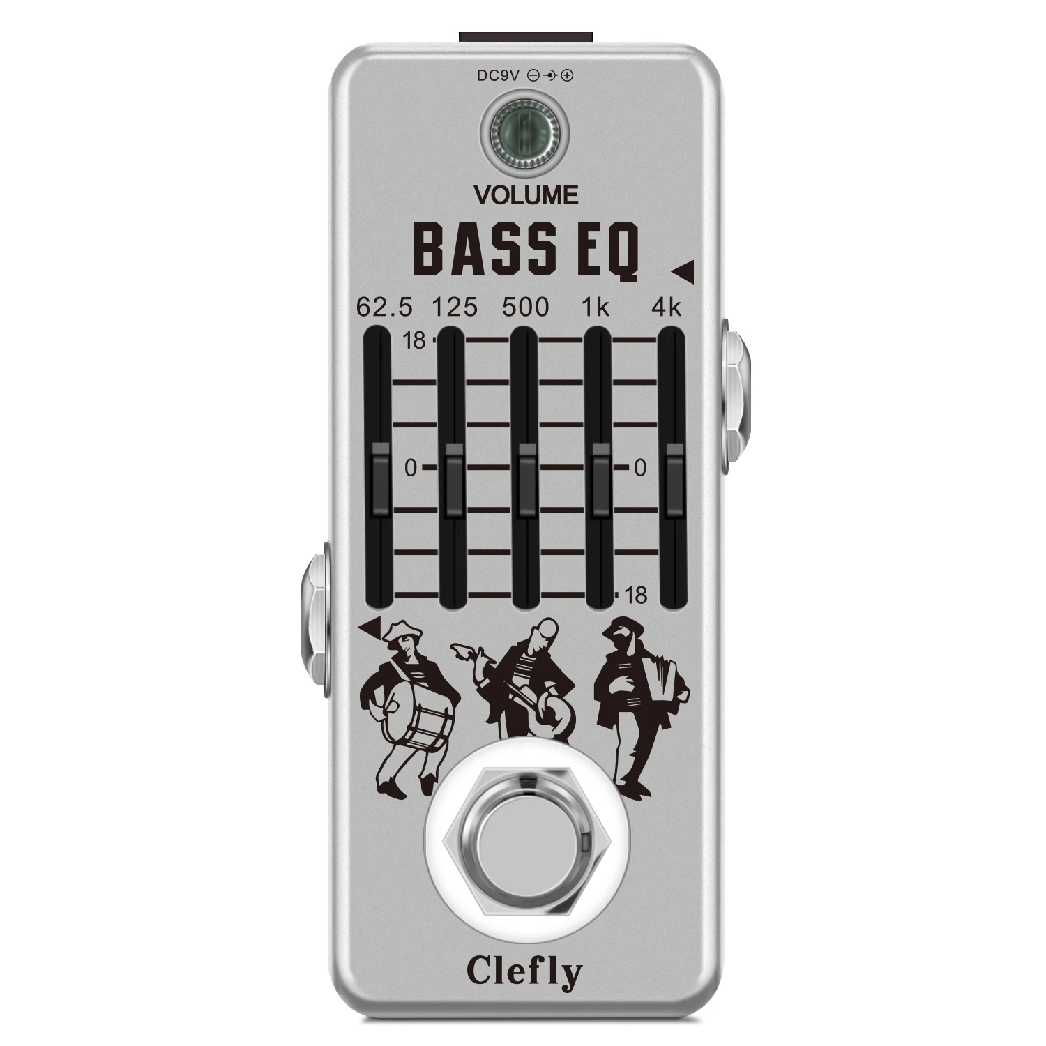 Clefly TSB-317B Bass EQ Pedalo 5 Band Ekvalaizeris Pedalai Bosinė Gitara Su 5 Juostos Grafinis Mini Dydžio True Bypass