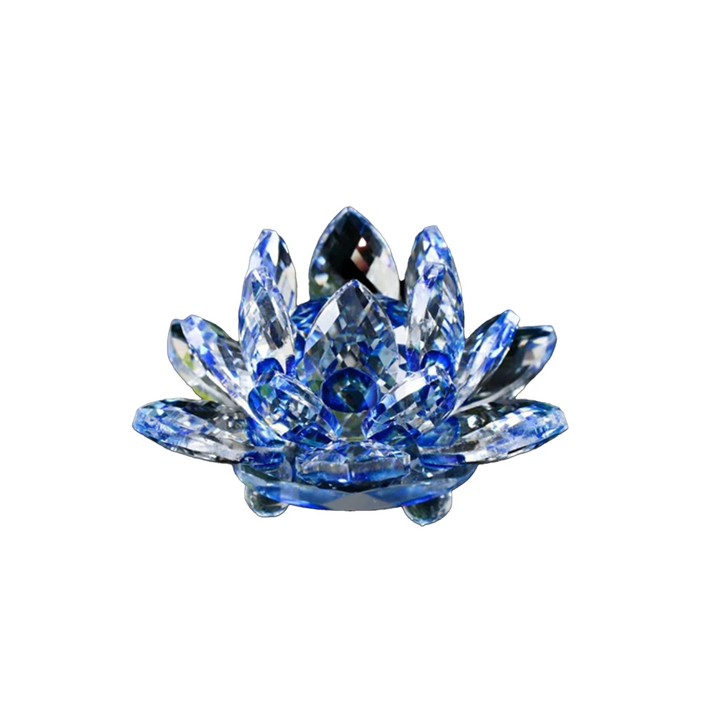 Crystal Lotus Dekoravimas, Gėlių Formos Ir Dekoro Amatų Dekoracijos Namų Puošmena Gimtadienio Dovana Puošiantis Aksesuaras Mėlyna