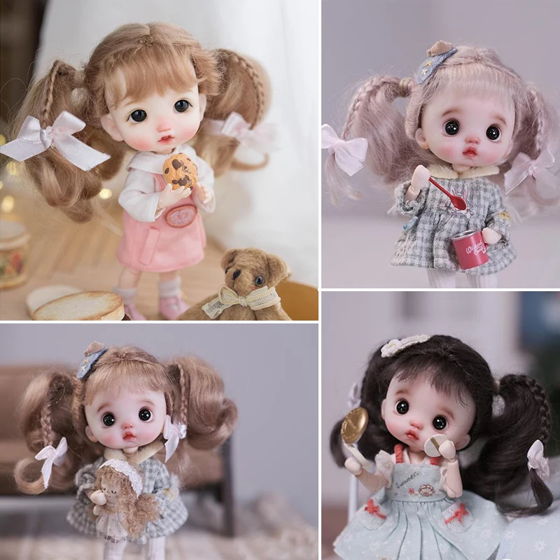 D04-A979 vaikų rankų darbo žaislas OB11 1/8 BJD Doll/SD lėlės perukas šviesiai rudos spalvos, Mielas Arklių plaukų dvigubai asiūklio plaukų 1pcs