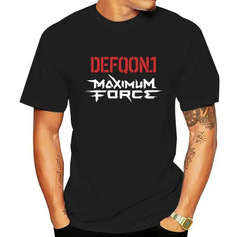 Defqon 1 T-Shirt Defqon.1 Maksimali Jėga Trumpas Rankovės Marškinėliai Spausdinami T Marškinėliai Vyrams Medvilnės Classic Tee Marškinėliai Plius Dydis 5XL 6XL