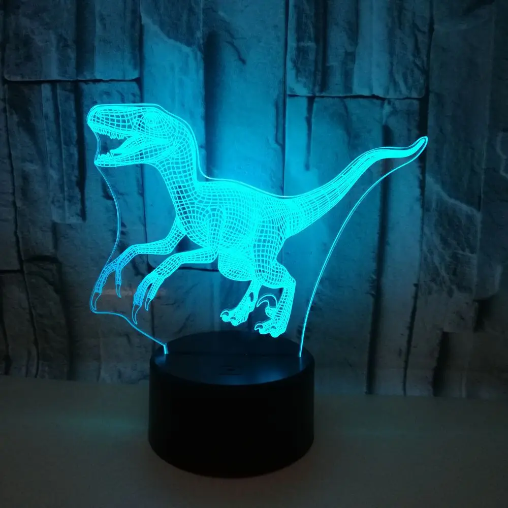 Dinozaurai 3d Lempos Spalvinga Touch Led Vaizdo Dovana Apdailos Atmosfera Mažas Led Nakties Šviesos Usb Led 3d Šviesos Armatūra