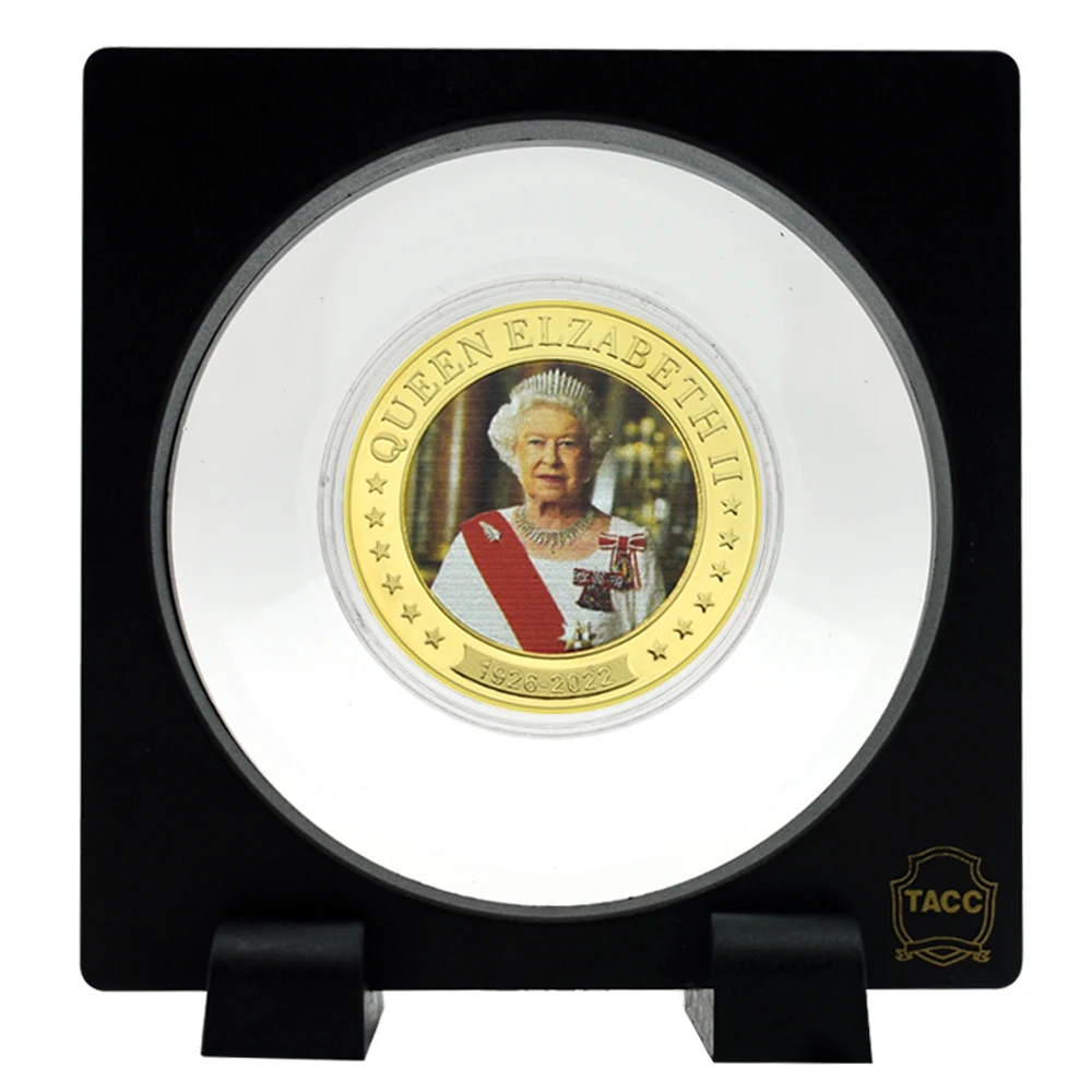 Elizabeth II Medalis Auksą, Padengtą Iššūkis Monetos Karalienė Elžbieta 70 Platinum Jubiliejaus Proginę Monetą su Stendas