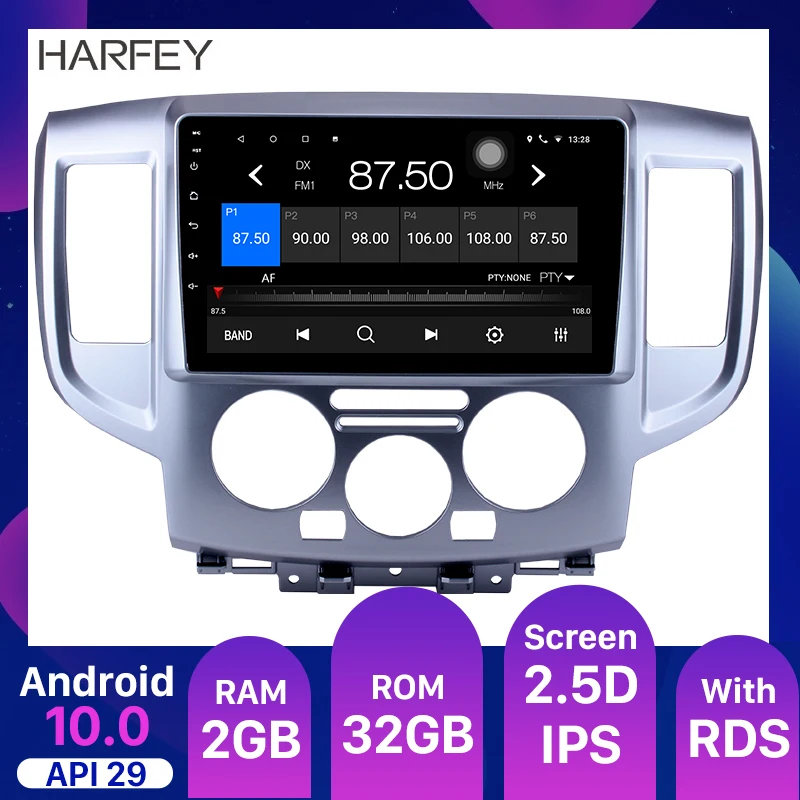 Harfey Android 10.0 API29 Automobilio Multimedijos Grotuvas GPS 2 Din2009 2010 2011-2016 NISSAN NV200 WiFi Tochscreen 1080P Vaizdo