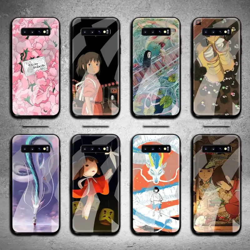 Hayao Miyazaki Anime Atkakli Toli Telefono Dėklas Grūdintas Stiklas Samsung S20 Plius S7 S8 S9 S10 Pastaba 8 9 10 Plius