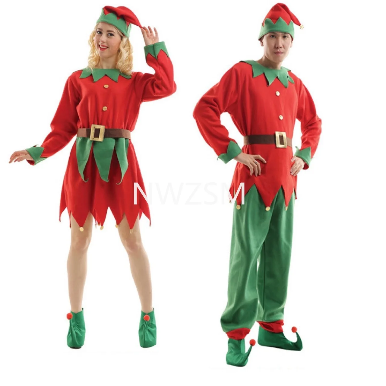 Helovinas Kostiumų Suaugusiems Vaikas Žalia Kalėdų Elf Drabužių Cosplay Tėvų-Vaikų Drabužiai Suaugusiųjų, Vaikų, Vyrų Ir Moterų Kalėdos Šalis Kostiumas