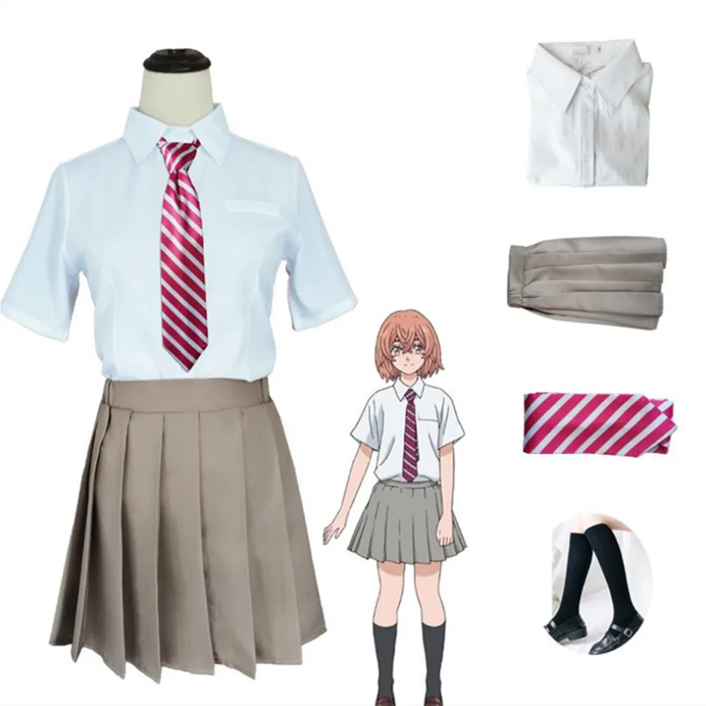 JK Mokykloje, Komplektai, Marškinėliai Tokijo Revengers Tachibana Hinata Anime Cosplay Kostiumas