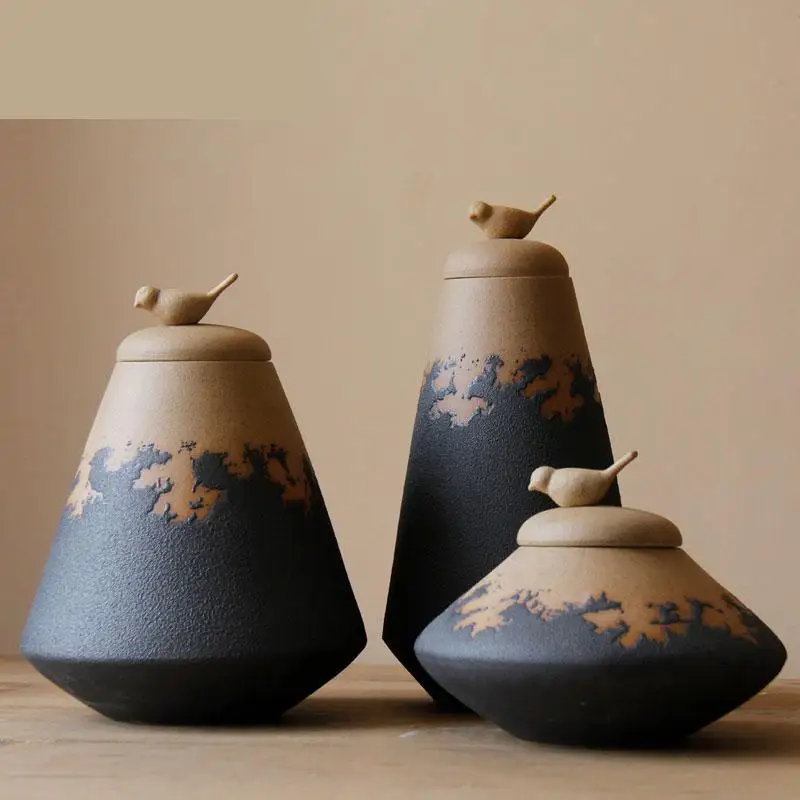 Jingdezhen Keramikos puodą, Rankų darbo keraminiai Indeliai Paukščių padengti Stiklainius Paprasta Baldų Kambarį Dekoruoti porceliano jar vaza