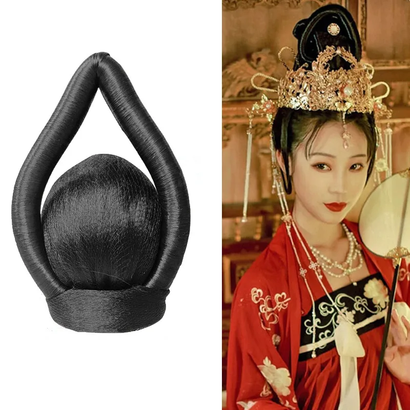 Juoda Han Dinastijos Plaukų Moterų Grožio Karalienė Plaukų Royal Emperess Wu Šukuosena Formos Helovinas Šalis Cosplay