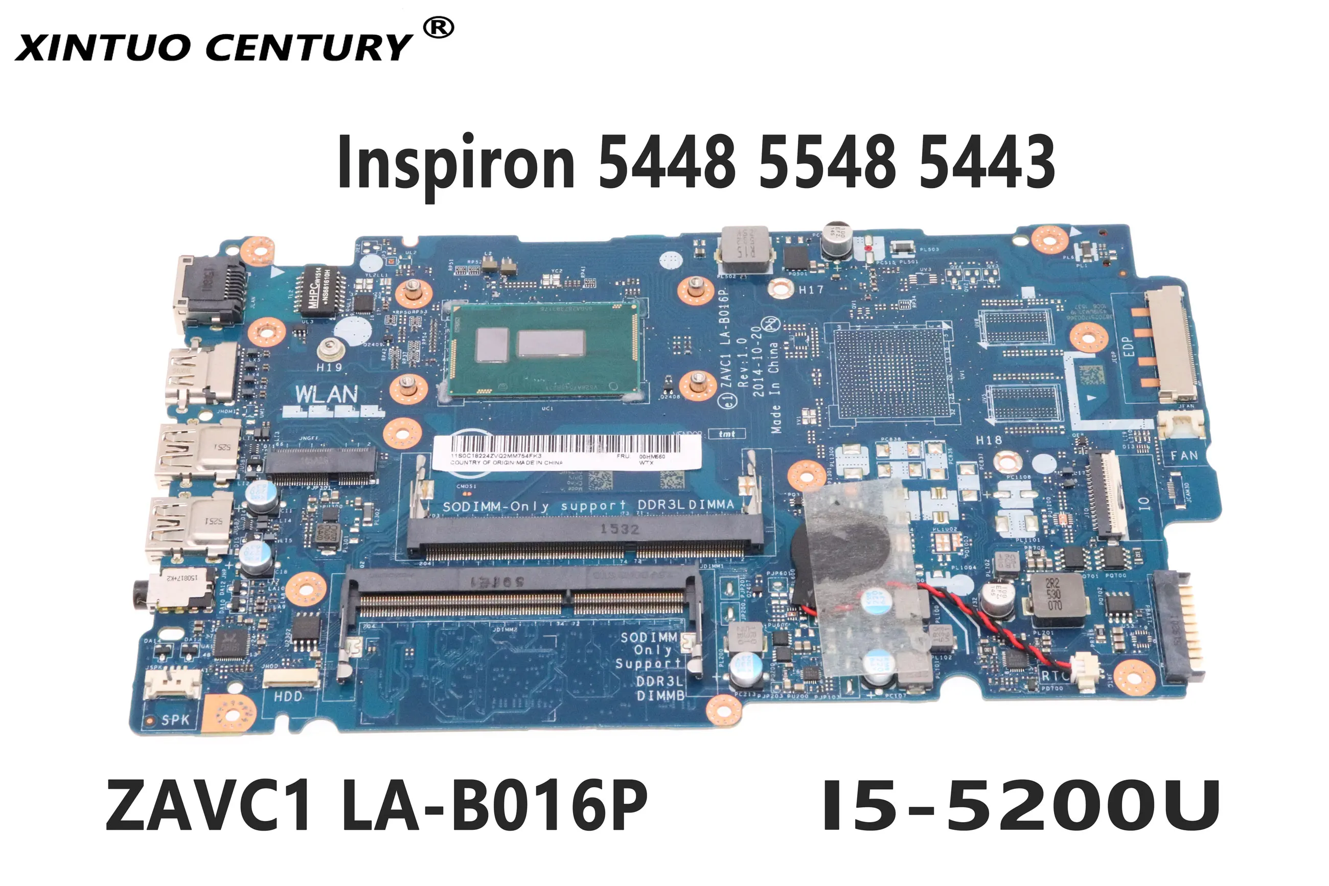 KN-0V25MC V25MC tinka Dell Ling Yue 5448 5548 5443 kompiuterio plokštę LA-B016P I5-5200U DDR3 CPU 100% bandymo darbai