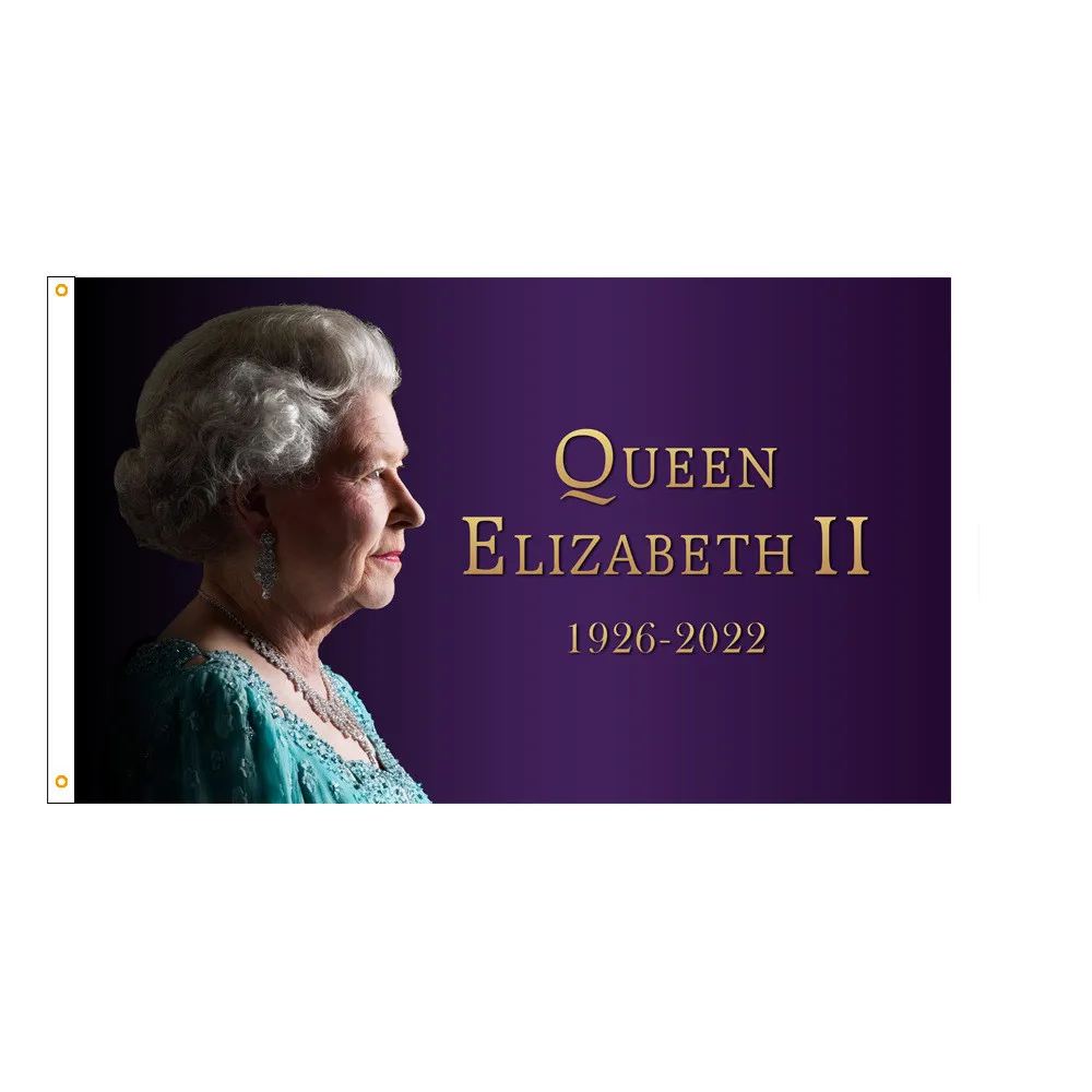 Karalienė Elžbieta II 1926 - 2022 Vėliavos RUGSĖJO 9 2022 Atminimo 150*90cm