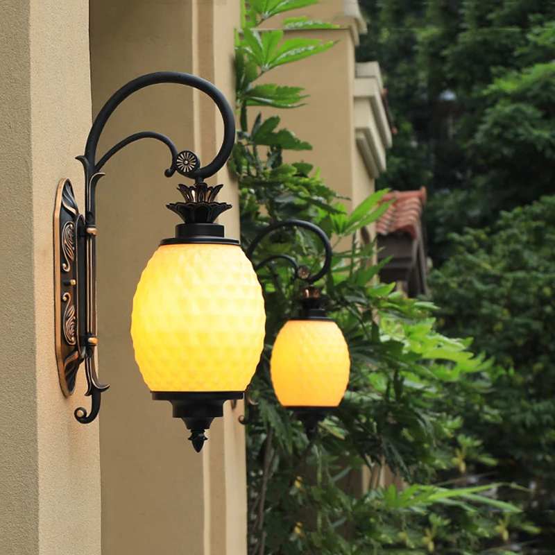 Lauko vandeniui sienos lempos asmenybės ananasų sodo balkonu, išorinės sienos lempa kūrybos lauko villa išorinės sienos lempa