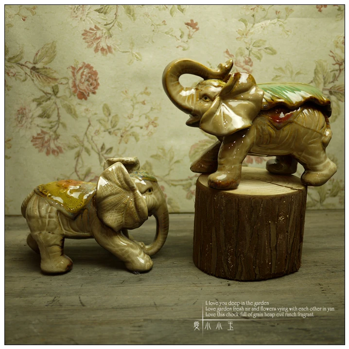 Mielas Pora Tailande Baby Dramblys Gyvūnų Keramikos, Rankdarbių Papuošalai Kambario Dekoro Vaikų Dovanų