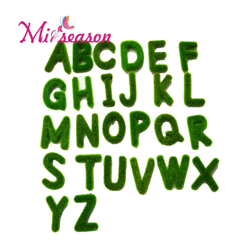 Miiseason Dirbtinis Moss anglų Raidžių Kūrybos Kabančių Augalų Lettle Dekoracija Kalėdų Namuose Vestuvių Bonsai 