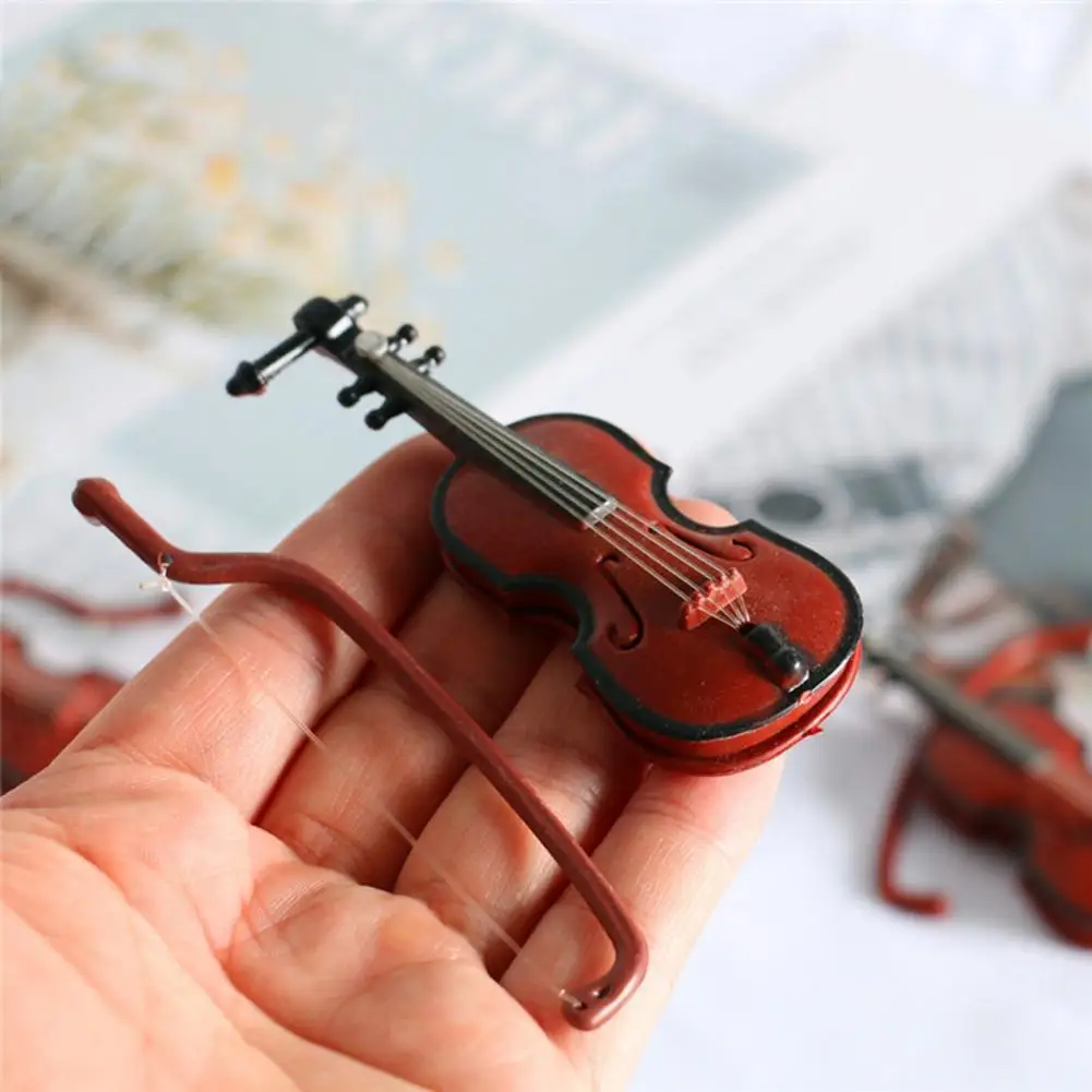 Miniatiūra Smuikui Lengva valyti Smuikas Ornamentu Rytų-balansinė Premium Tekstūros Švietimo Mielas Miniatiūriniai Lėlių Smuikas