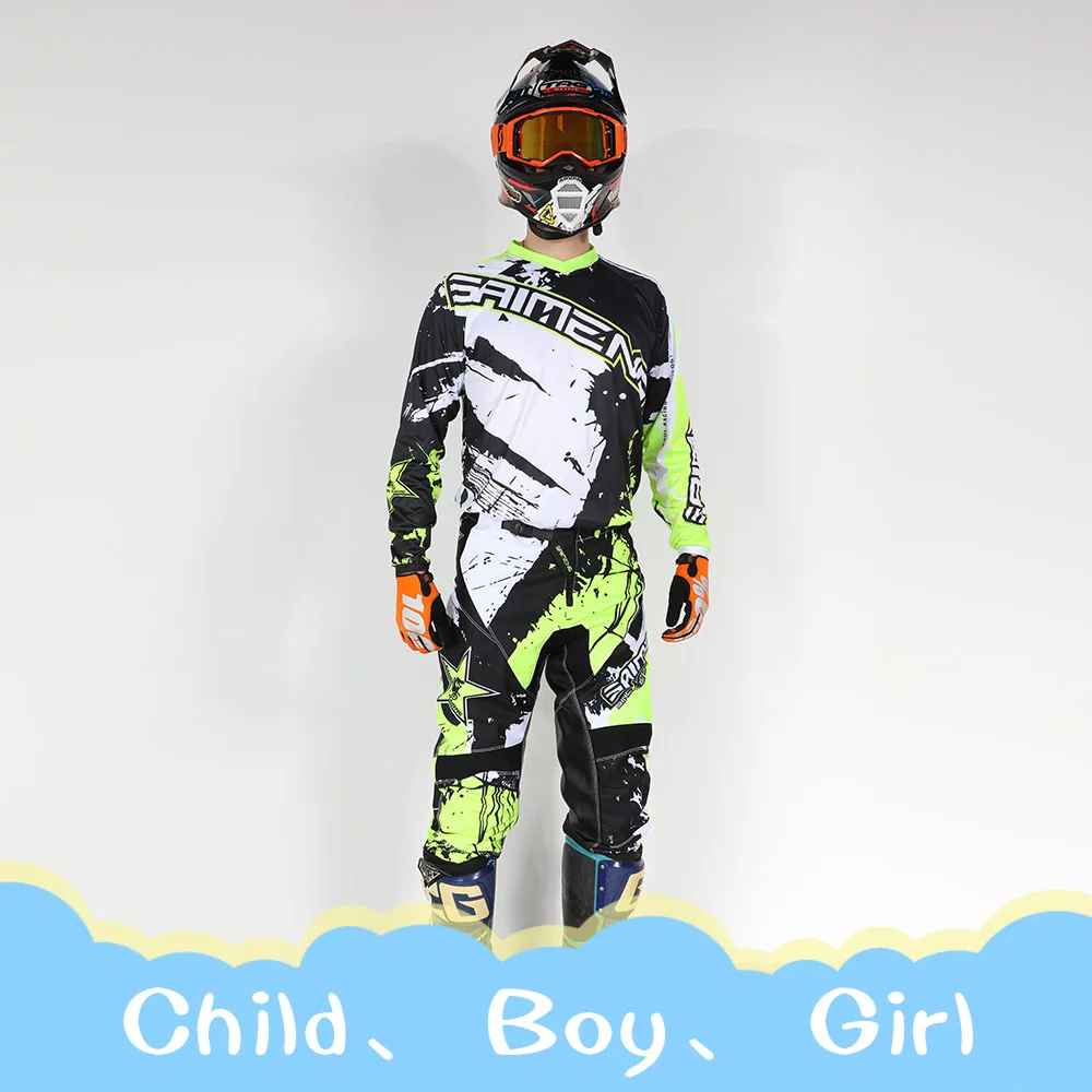 Motokroso Džersio ir Kelnes vaikui, vaikų drabužiai didelis berniukas mergaitė vaikas studentų lenktynių kostiumas įrankių rinkinys Kvėpuojantis Off-road BMX NAUJA