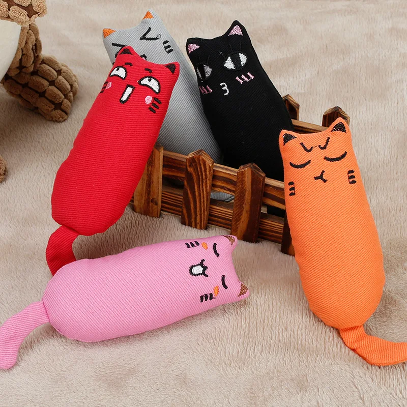 Naminių gyvūnų, žaislų, katžolių pliušinis mažylis pirštas kramtyti bite interaktyvi katė pagalvę katė prekes