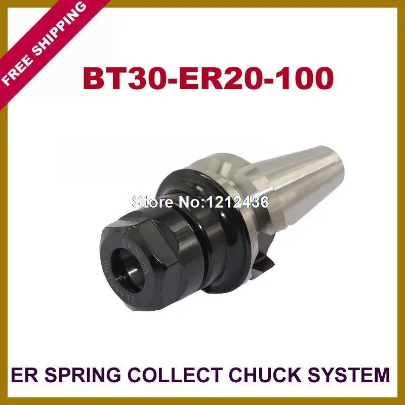 Nemokamas Pristatymas BT30-ER20-100 ER Pavasario Collet Chuck Toolholder Sistemos Darbo CNC Frezavimo Staklės