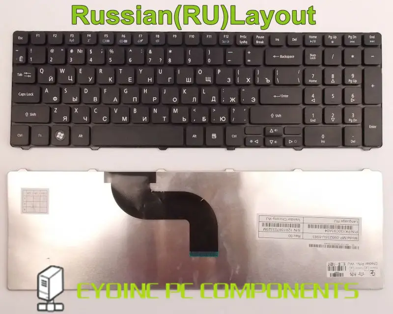 Nešiojamojo kompiuterio Klaviatūra Acer Aspire P/N : NSK-AL01D NSK-ALA1D NSK-AL001 NSK-ALA0U RU rusijos Versija