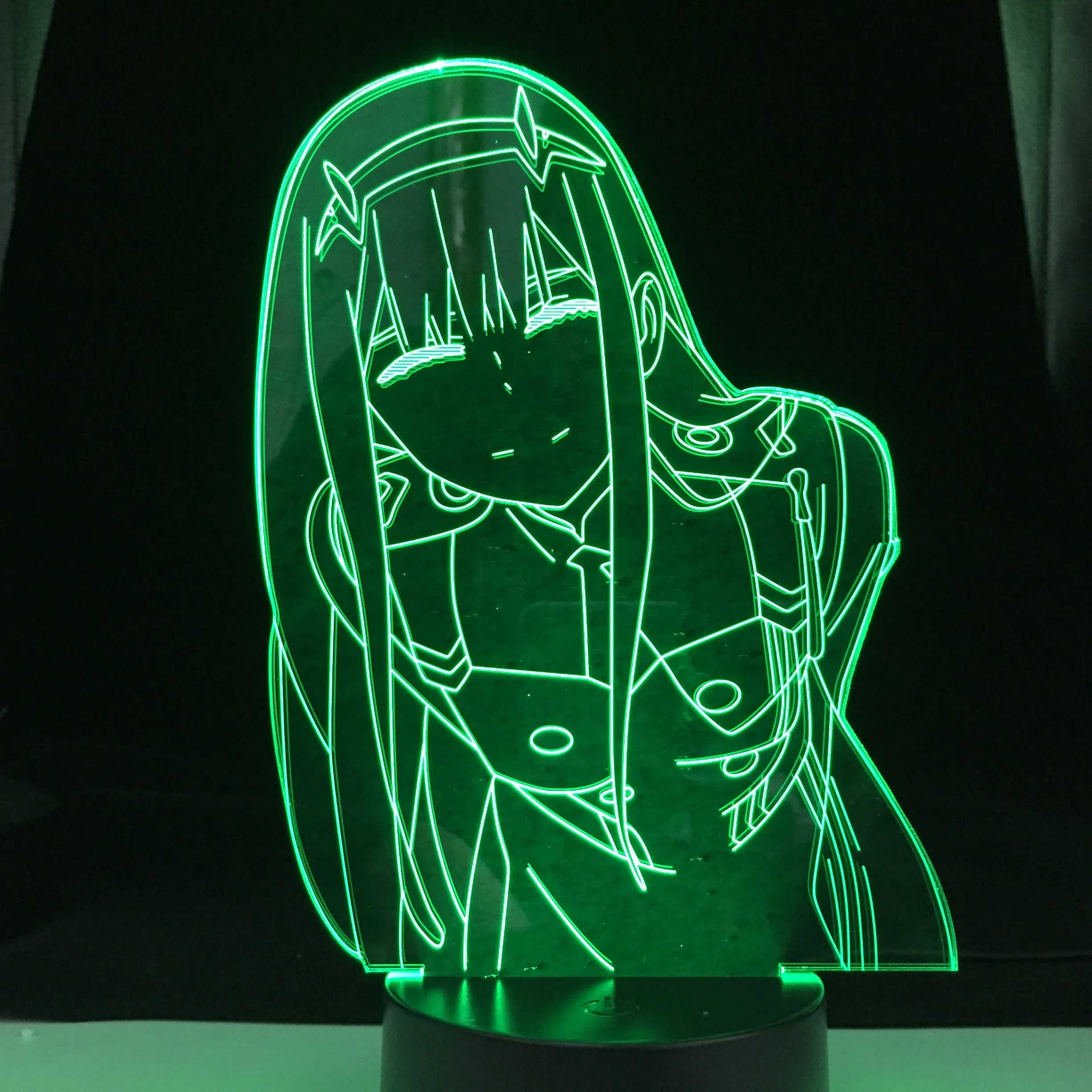 Nulis Du Paveikslas Lentelė 3D Lempos Šviesos Anime Waifu Dovana Darling Į FranxxLamp Lova KAMBARIO Dekoro LED Nakties Šviesos Dropship Geriausias