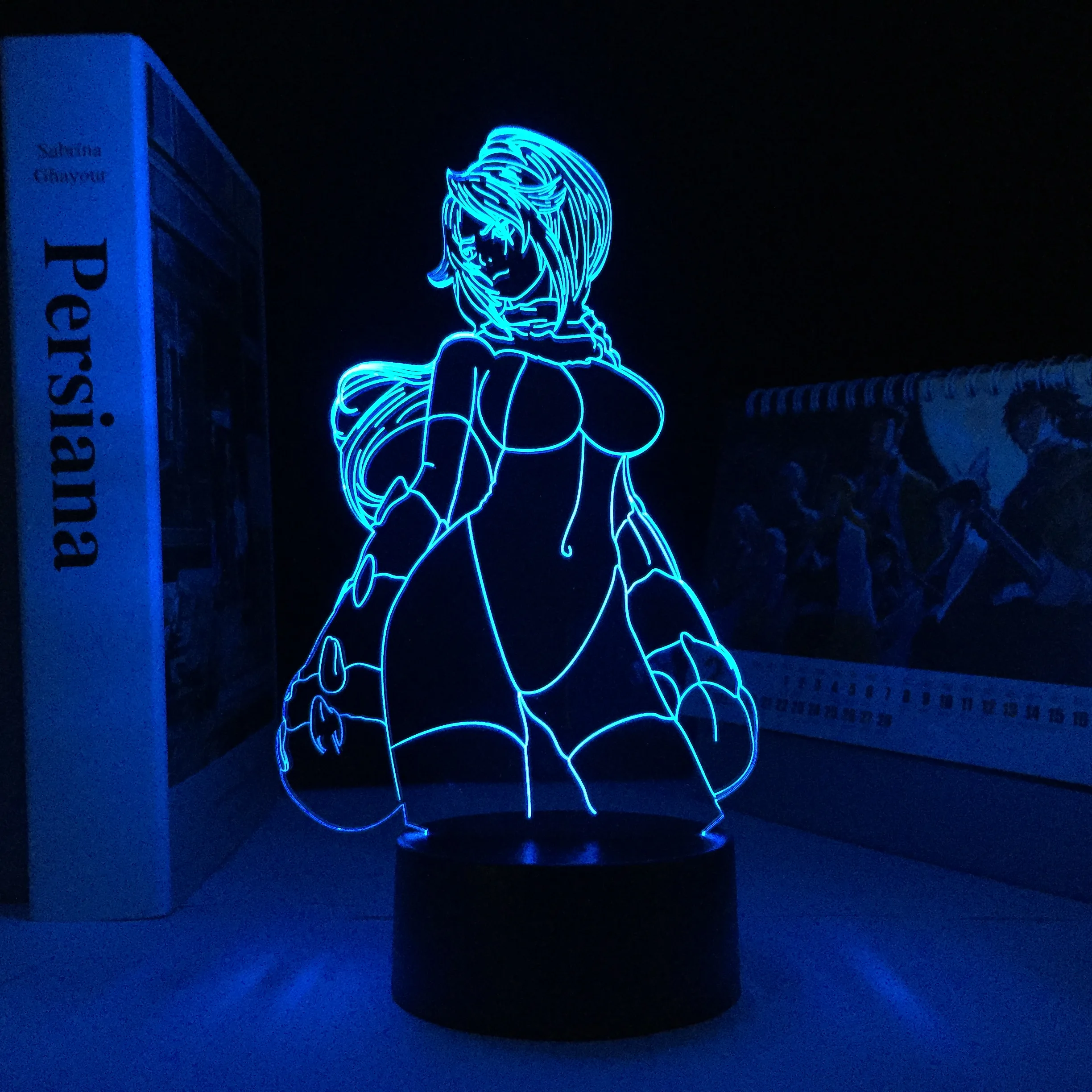 Nuotolinio Anime Bleach Yoruichi Shihouin 3D Lempos, Miegamojo Dekoro naktinė lempa Kietas Gimtadienio Dovana Balinimo Akrilo LED Šviesos Naktį