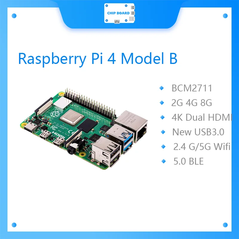 Oficialus Originalus Aviečių Pi 4 Modelis B Dev Board Kit RAM 2G, 4G, 8G 4 Core CPU 1.5 Ghz, 3 Speeder Nei Pi 3B+