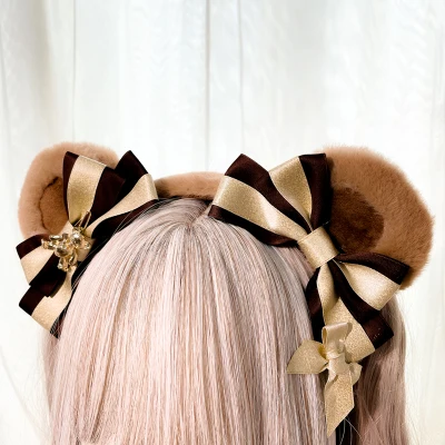 Originalaus dizaino mt lokys ausies kc Lolita bulvių pyragas plaukų lankelis Harajuku mielas kawaii pliušinis ausies, galvos apdangalas