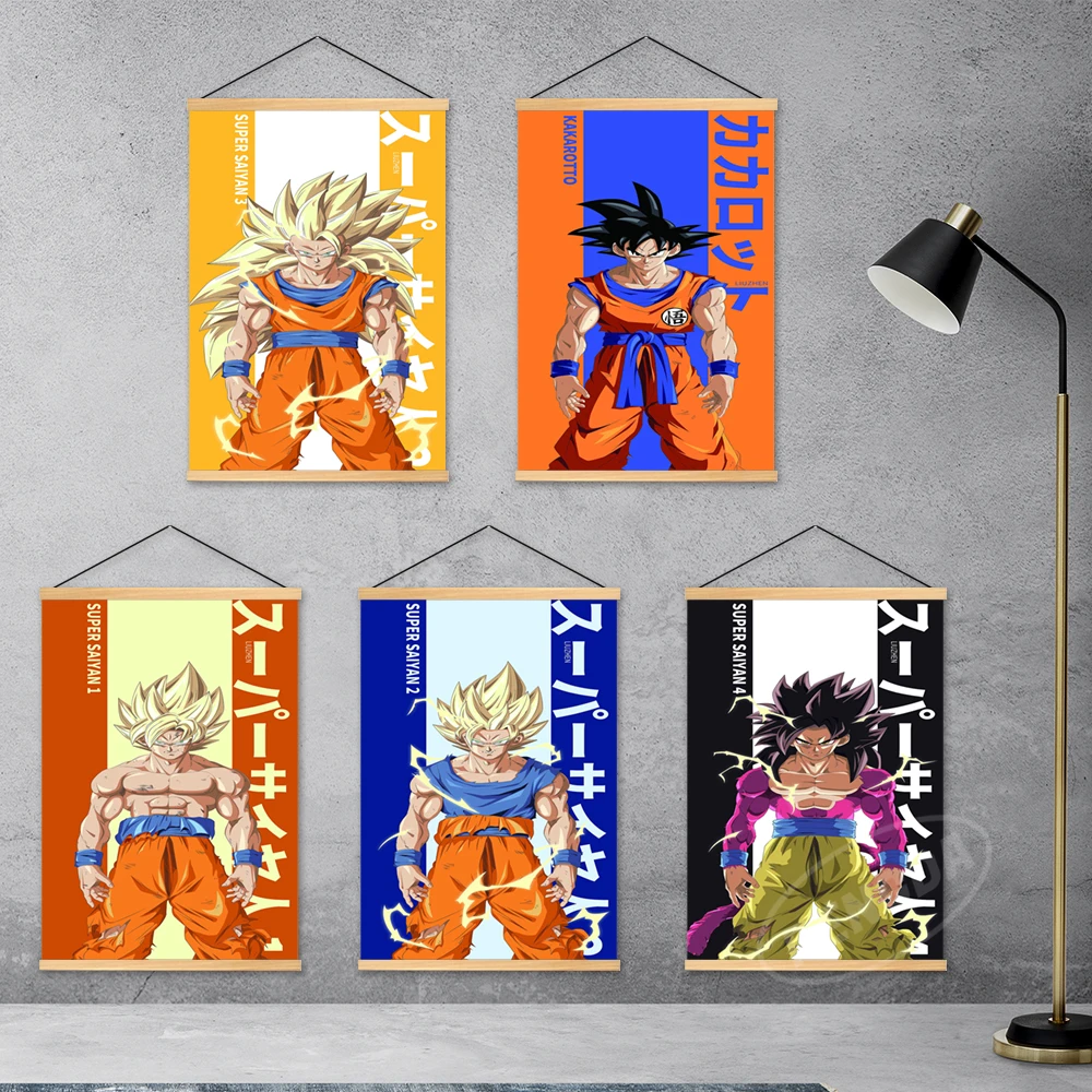 Plakatas Anime Drobės Dragon Ball Spausdinti Gokas Tapybos Super Saiyan Sienos Meno Broly Nuotraukos Son Gohan Namų Puošmena Kabo Medinis