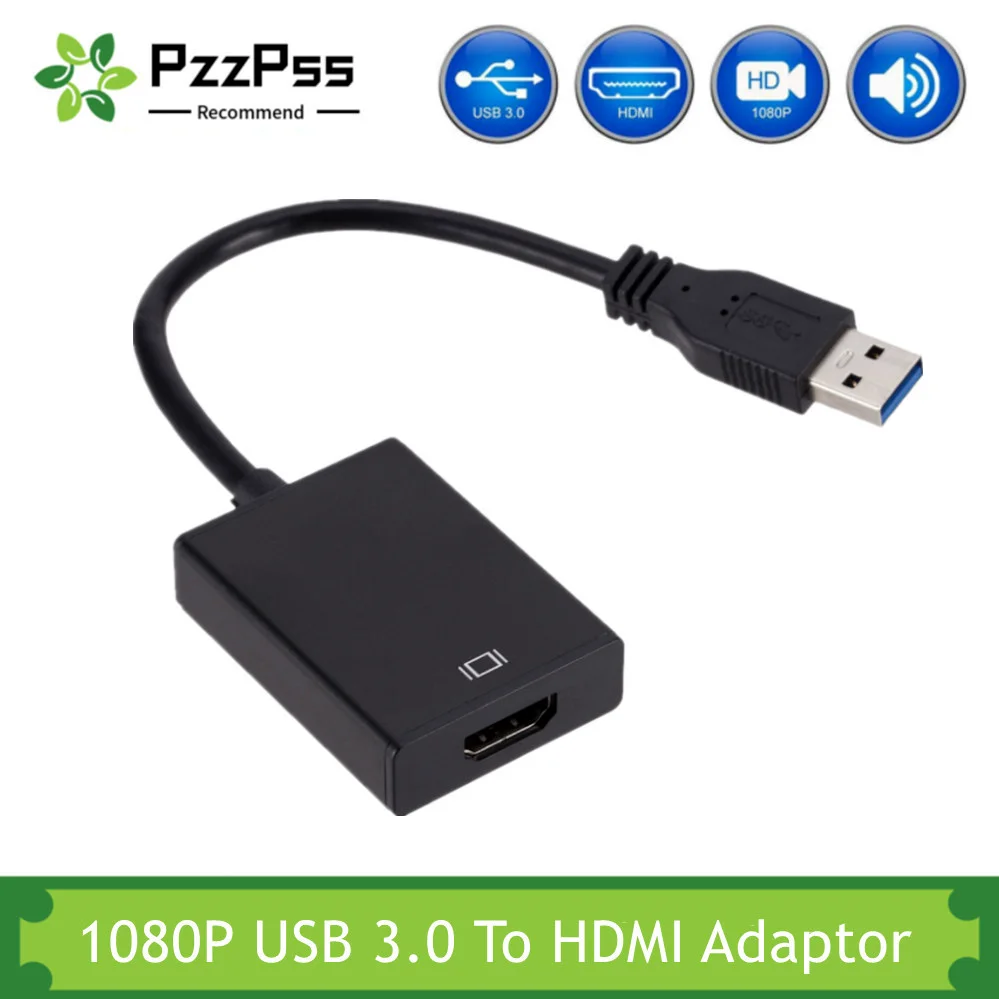 PzzPss USB 3.0 HDMI Vyrų ir Moterų Audio Video Adapteris Keitiklis Kabelis, 1080P 60HZ HD Didelės Spartos 5 Gbp Už Windows PC 7/8/10