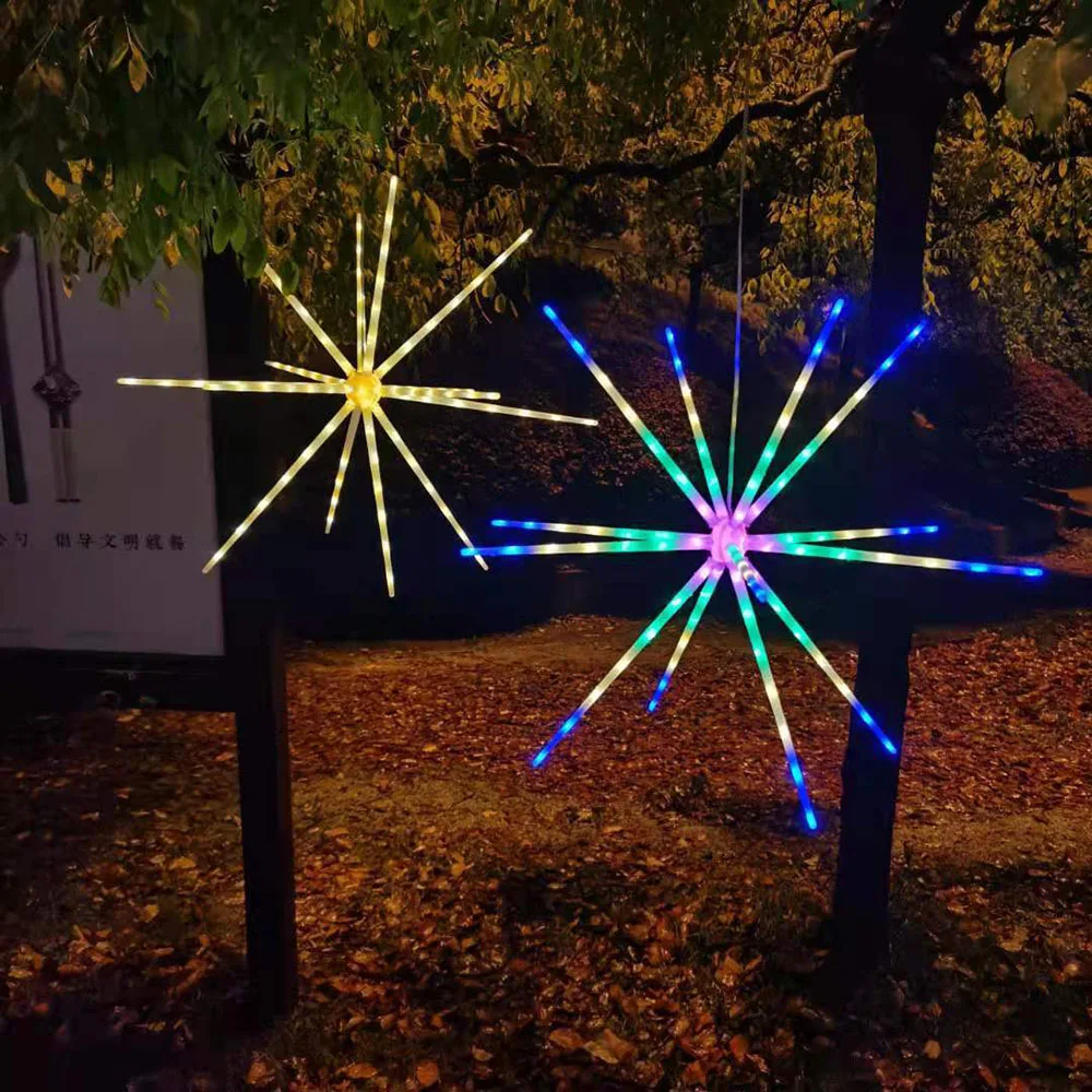 RGB 3D Dinaminis Fejerverkų Lempos 14 Vamzdžiai Star Light su Nuotolinio Valdymo LED Spalvinga Naktį Lempos Atostogų Apdailos Dovana Vaikams