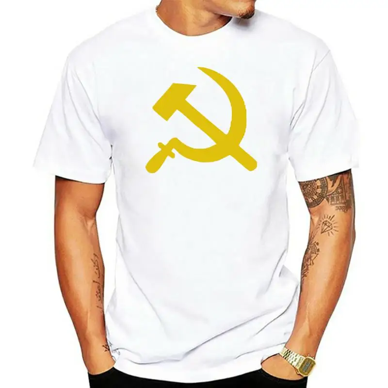 Rusijos Kūjo Ir Pjautuvo Sovietų Rusija Mens Tee Medvilnės Mišinys Marškinėliai Graphic Tee Marškinėliai