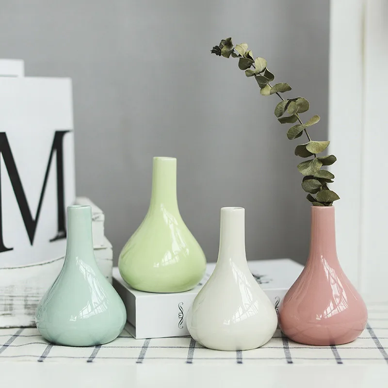 Saldainiai spalvos mini keramikos vaza kambarį darbalaukio žalieji augalai hydroponic namų puošybai gali būti naudojamas kaip aromaterapija butelis
