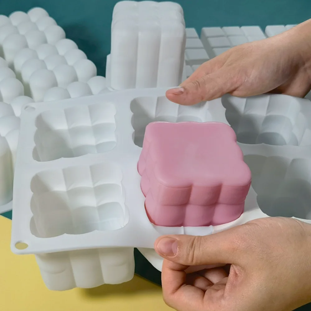 Silikono 3D Cube Aikštėje Muilo Sojų Vaško Žvakė Pelėsių Pyragas Apdaila Aromaterapija 