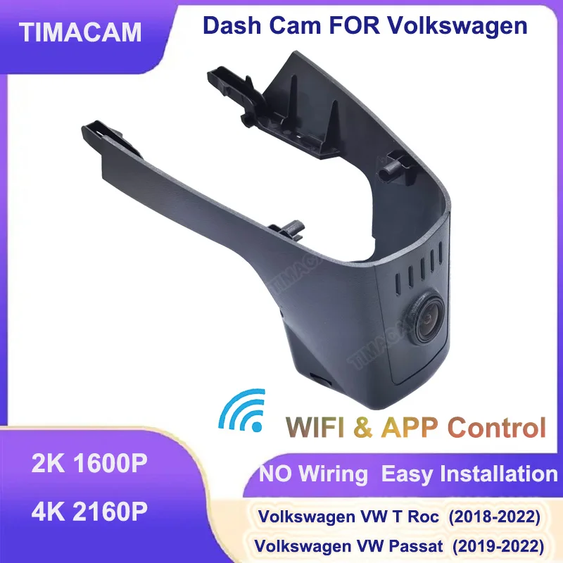 TIMACAM 4K Brūkšnys Cam Kamera Skirta Volkswagen Touareg Passat T Roc 2K Automobilių Dvr Vaizdo įrašymo VW Touareg Passat T Roc 2018-2022