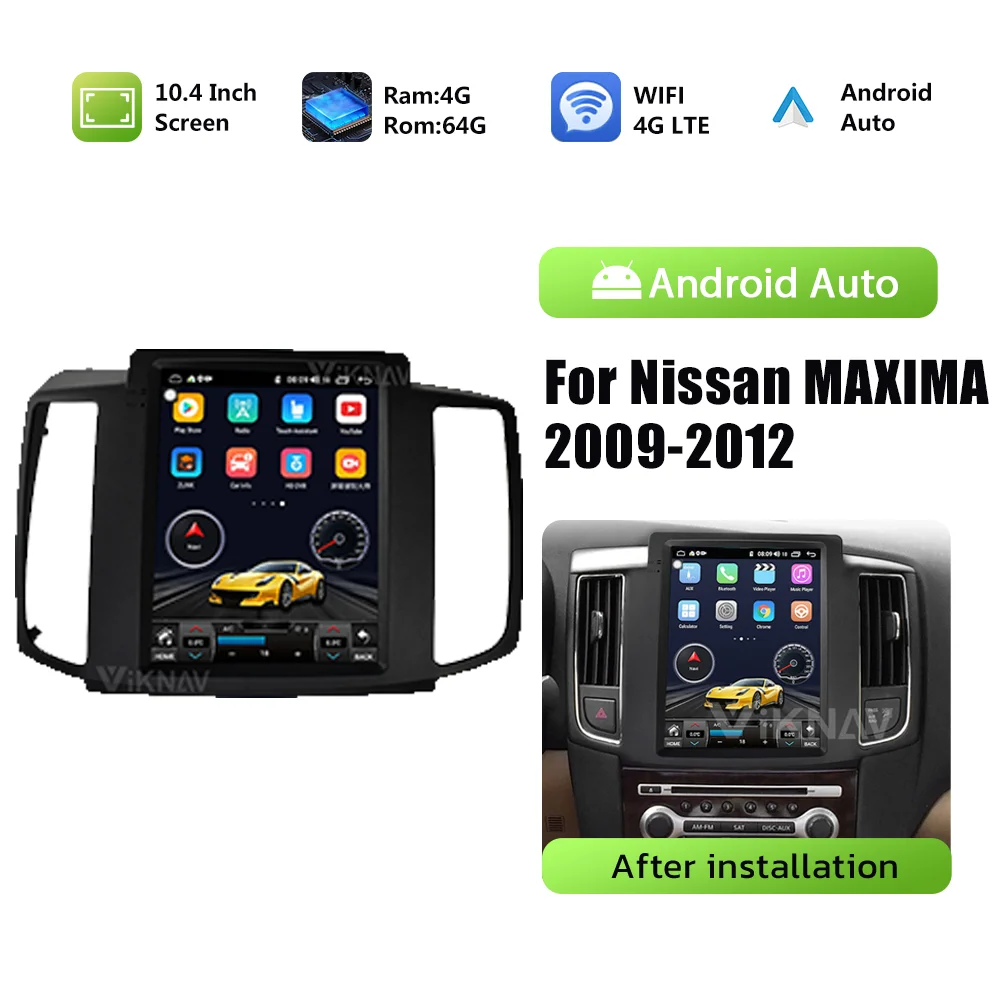 Tesls Stiliaus IPS Jutiklinį Ekraną Nissan MAXIMA 2008-2012 Atnaujinti Automobilio Radijo 