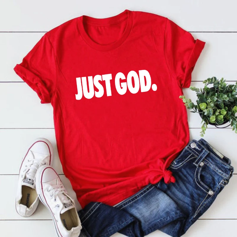 Tik Dievas Shirt Grafikos Tees Estetinės Moteriški Drabužiai Unisex Marškinėliai Dievas T-shirt Tendencijos Marškinėliai Šeimos Marškinėliai Vasaros Viršūnes M